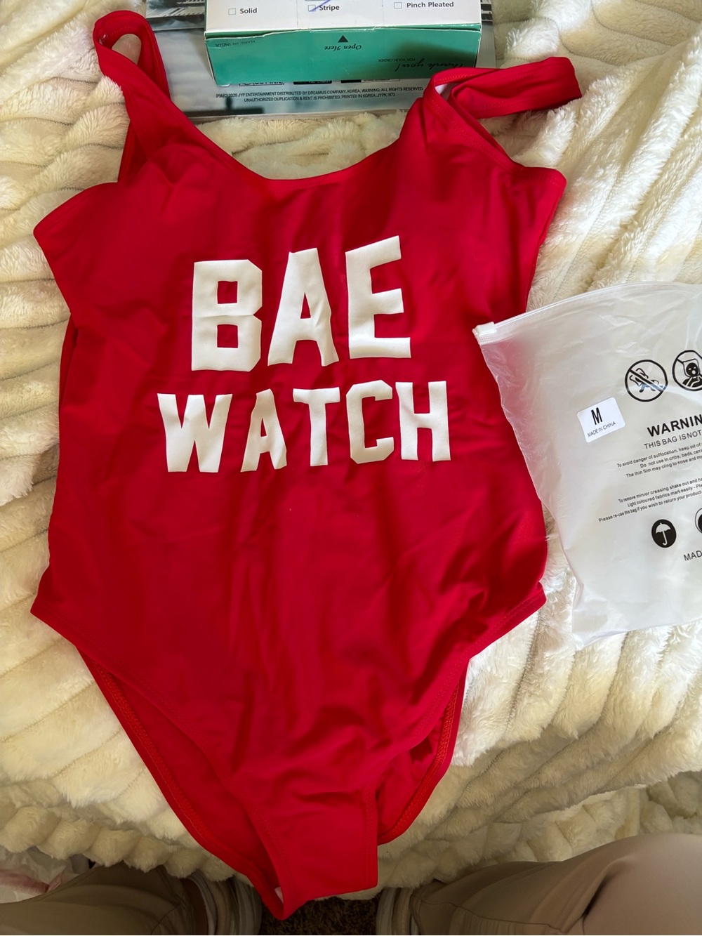Red 'BAE WATCH' One-Piece Swimsuit - Bold Graphic Swimwear